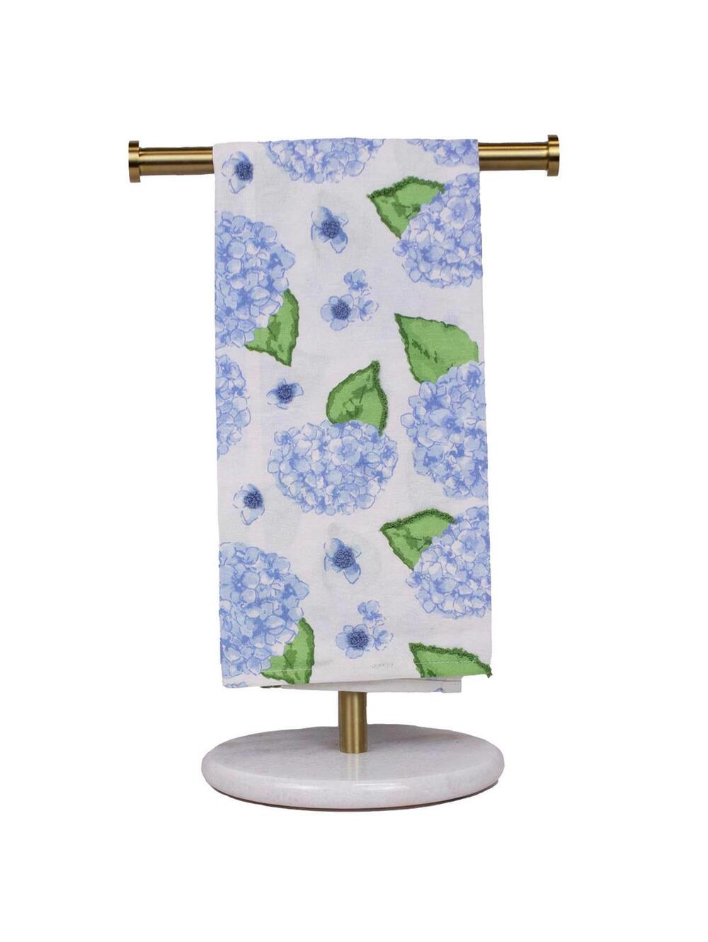 Pair of Hydrangea Hand Towel White/Blue   20x28